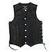 2Fit Men's Black Genuine Leather 10 Pockets Motorcycle Biker Vest New S To 6XL (Large (CHEST 42 INCHES))