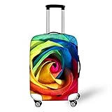 HUGSIDEA Floral Print Travel Luggage Protective Covers for 18 - 30 Inch Suitcase