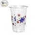 60 Count Disposable Plastic Printed 16-Ounce Party Cups, Patriotic Stars