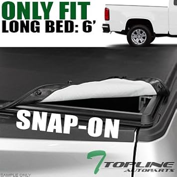 Amazon Com Topline Autopart Snap On Tonneau Cover 15 16 Chevy Colorado Gmc Canyon Extended Cab 6 Ft 72 Bed Automotive