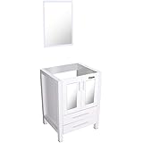24 White Bathroom Vanity Without Top 2 Drawers Wood Mdf Bathroom