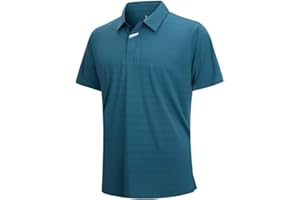 Damipow Premium Golf Shirts for Men Dry Fit Performance Polo Short Sleeve Collared Shirt