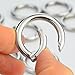 baotongle 10 Pcs Zinc Alloy Round Carabiner Spring Snap Clips Ring Buckle Locking Carabiners Trigger Spring Keyring Buckle for Bags, Purses, Keychain (Silver)