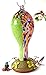 Grateful Gnome - Hummingbird Feeder - Hand Blown Glass - Green with Wildflower Tower - 30 Fluid Ounces Free Bonus Accessories S-Hook, Ant Moat, Brush and Hemp Rope Included