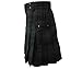 UT Kilts Men's Standard Tartan Utility Kilt, Modern Scottish Kilt for Everyday Wear, Tactical Kilts with Adjustable Hip Straps & Cargo Pockets for Men, Highlander Gray, 30