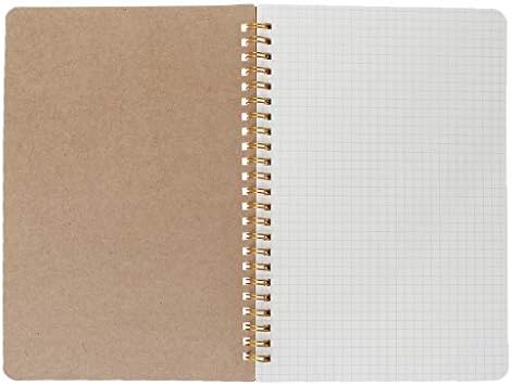 Meiqqm A5 Bullet Notebook Kraft Dot Grid Time Management Blank Book Spiral Journal Weekly Planner School Office Supplies (3)