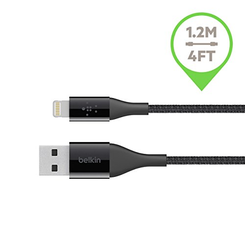 Belkin MIXIT DuraTek Lightning to USB Cable - MFi-Certified iPhone Charging Cable, 4 Feet (Black)