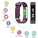 Letsfit Fitness Tracker with Heart Rate Monitor, Slim Activity Tracker Watch Pedometer Watch, Sleep Monitor, Step Counter, Calorie Counter, Waterproof Smart Band for Kids Women and Men (Purple)