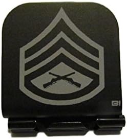USMC Staff Sergeant Stripes Laser Etched Hat Clip Black