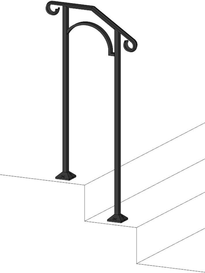 Iron X HandrailArch #1 (Concrete Steps)