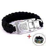 24kmagic Outdoor Camping Survival Bracelets Outdoor Hiking Travelling Hunting Gear Emergency Tactical Parachute Rope Bracelet with Packet Knife (Sliver)