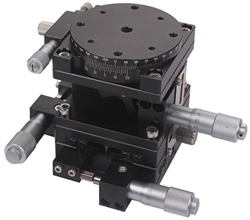 T-king(TM) 4-Axis XYZR Trimming Platform Manual Linear Stage Bearing Tuning Sliding Table V Guide Rail 6060mm