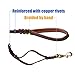 FOCUSPET Heavy Duty Leather Dog Leash with 2 Handles,Padded Traffic Handle for Extra Control,6Ft Dog Training Walking Leashes for Medium Large Dogs