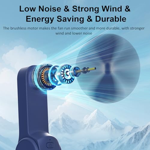 JATEKA 2 in 1 Portable Fan, Folding Fan, Wind Speed 3.5m/s, Silent Fan with Mobile Power, Suitable for Outdoor, Travel, Office