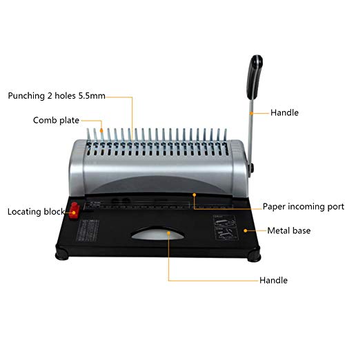 Binding Machine, 21-Hole 450 paper Comb Scrapbook Binder,Metal Comb Binding Spines Scrapbook for Daily Office Documents- Delivered in 3-5 Binding,Punch Book Report - Thumbnail 3