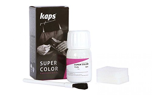 Click Here to See More Images Dye Paint For Leather Shoes And Bags With Sponge And Brush, Kaps Super Color, 70 colors (101 - White)
