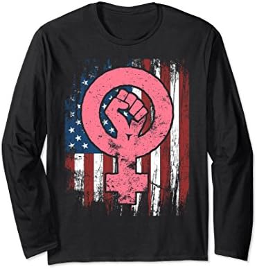 Unisex Resist Feminist Long Sleeve Shirts Women's Rights Movement Small Black
