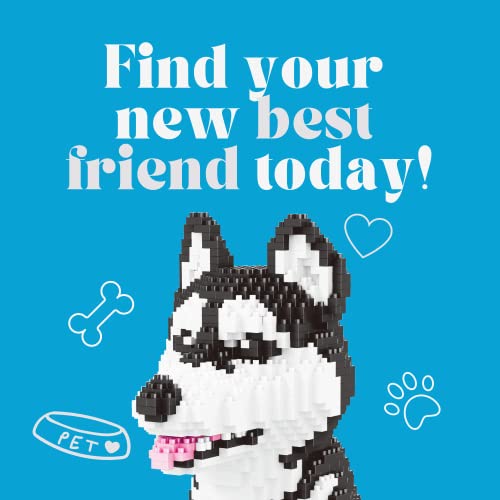 BLOCK CENTER Husky 1900 pcs Mini Blocks Dog Building Set Your Very