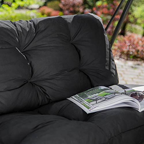 PATIO Hollywoodschaukel klein Balkon Tora Sitzfläche 138 cm mit Auflagen verstellbares Sonnendach bis 250 kg belastbar anthrazit – Bild 7