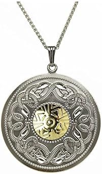 Celtic Warrior Pendant Extra Large Sterling Silver &amp; 18k Yellow Gold