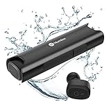 Humixx Wireless Earbuds, Bluetooth 5.0 True Wireless Headphones IP67 Waterproof 3D Stereo Sound, Deep Bass Noise Cancelling TWS in-Ear 6H Playtime with Portable Charging Case and Microphone (Black)