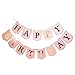 Mudder Happy Birthday Banner Tissue Paper Pom Poms Flower for Birthday Party Decorations