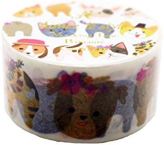 Aimez Le Style Primaute Collection Special New Design Cats and Dogs Multicolor Washi Masking Deco Tape Semi Wide.