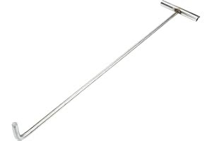 GANAZONO Stainless Steel T Shaped Manhole Cover Hook 26.8 Inch Pull Hook for Drain Grate Lifting and Roll up Door Application