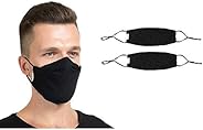 Mascarilla facial |  Paquete de 2 adultos |  Antimicrobiano, reutilizable, de tela, ajustable, transpirable |  La máscara de avivamiento de coRev