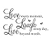 Canserin Clearance Live Every Moment,Laugh Every Day,Love Beyond Words Wall Sticker