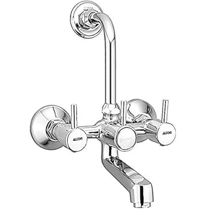 ALTON GRACE 3780 Brass Wall Mixer With Provision For Over Head Shower and 125mm Long Bend Pipe (Chrome)