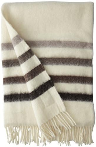 Hudson Bay Capote Throw Natural with Brown Stripes by Woolrich Accessories