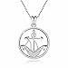 925 Sterling Silver Anchor and Infinity Nautical Symbol of Hope Vintage Pendant Necklace, Box Chain 18
