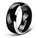 SOMEN TUNGSTEN 8mm Titanium Rings for Men Women Black Dome Two Tone Polish Wedding Band Size 9
