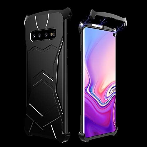 GHFPCASE for R-JUST Magnet Adsorption Metal Polished Texture Phone Case for Galaxy S10e (Black) (Color : Black)
