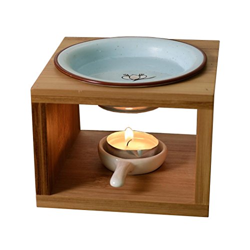 Singeek 100ML Essential Oil Burner Diffuser With Ceramic Tea Light Holder, Cute Aromatherpy Oil Warmer For Spa Yoga Meditation (Plum Blossom)