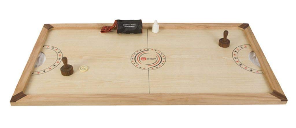 Uber Games Shuffle Puck Air Hockey Game Table Multicolor Wood 2 Players