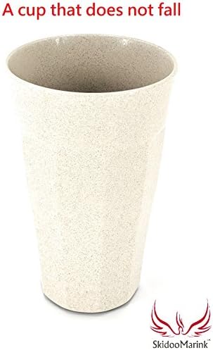 Spill-Free Suction Water Cup with Magical Suction Grip-pad Technology Tritan Plastic with High Heat Resistance Non-Toxic BPA Free 430 ml Mug Scandinavian Classical Style Sticky on Table Tumbler by SKM