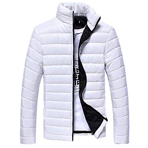 Dressin_Men's Clothes Clearance!Dressin_Men's ClothesBoys Men Warm Stand Collar Slim Winter Zip Coat Outwear Jacket WH/XXXL