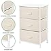 mDesign Vertical Dresser Storage Tower - Sturdy Steel Frame, Wood Top, Easy Pull Fabric Bins - Organizer Unit for Bedroom, Hallway, Entryway, Closets - Textured Print - 3 Drawers - Cream/White