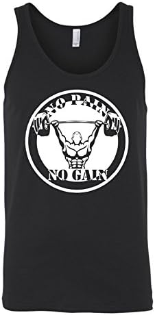 Gym Motivation No Pain No Gain Mans Tank Top (M)