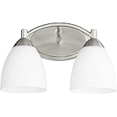 Quorum 5069-2-65 Transitional Two Light Vanity from Barkley Collection in Pewter, Nickel, Silver Finish,