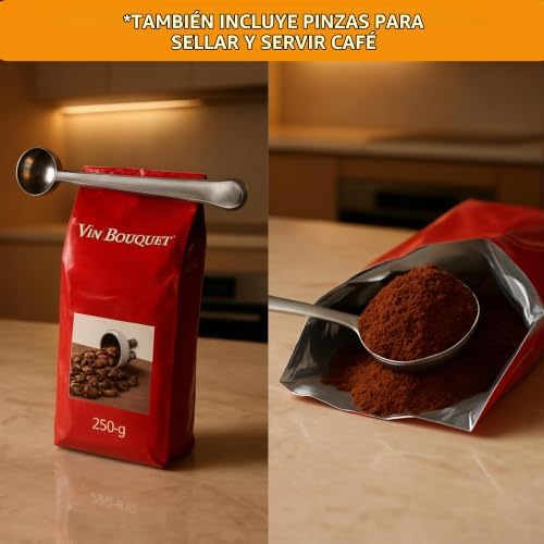 FIH 1125 set cafetera francesa émbolo 350 ml espumador y pinza para café
