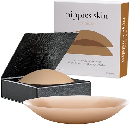 Nippies Nipple Covers for Women - Sticky Adhesive Silicone Pasties - Reusable Pasty Nipple Cover with Travel Box