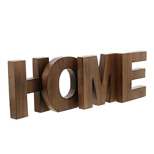 Déco HOME en bois, 4 lettres de déco en bois de manguier naturel, joliment travaillé