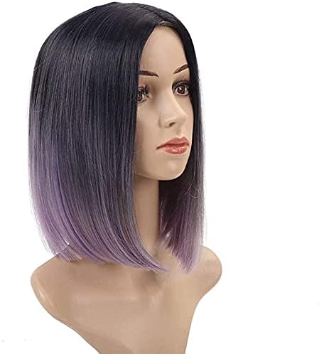 Amazon Co Jp かつら ウィッグウィッグボブ女性のグラデーションカラーショート ヘア化学繊維ヘッドギアシミュレーションファッションウィッグピンク 緑 紫色 カラー ピンク Color Purple ホーム キッチン
