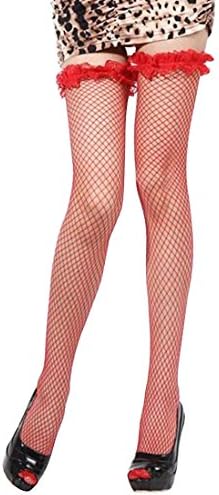 Gxia Womens Juniors Fishnet Lace Top Stockings