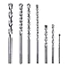 7PCS Masonry Drill Bit Set with Sandblasting Surface Treatment, Meterk Drills Through Concrete,Masonry, Carbide Tipped Bits, Round Shank etc (Silver)