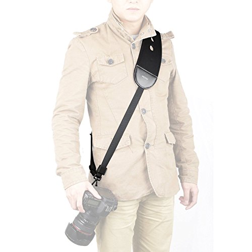 Movo NS-10 Rapid Camera Sling Strap with Quick Release Clip and Extra-Wide Padded Neoprene Shoulder Strap for Canon EOS, Nikon, Sony, Olympus, Pentax & Panasonic DSLR & Mirrorless Cameras