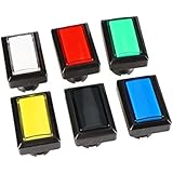 EG STARTS 6X Arcade Rectangle LED Push Buttons Switch for Arcade Machine Games Mame Jamma Parts 12V